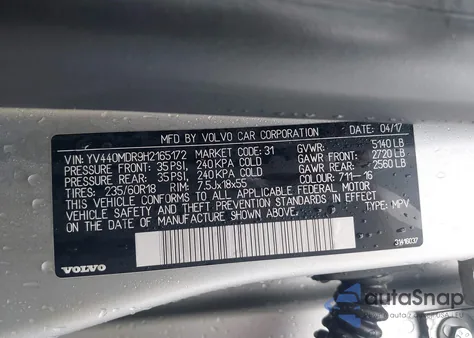 2017 Volvo Xc60 T5 Dynamic из США, поврежденный, VIN YV440MDR9H2165172